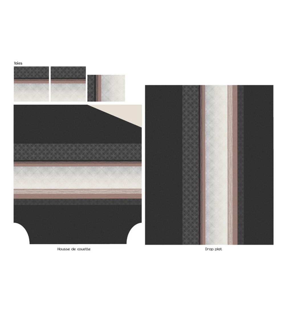 Housse de couette satin de coton TIAGO NOIR