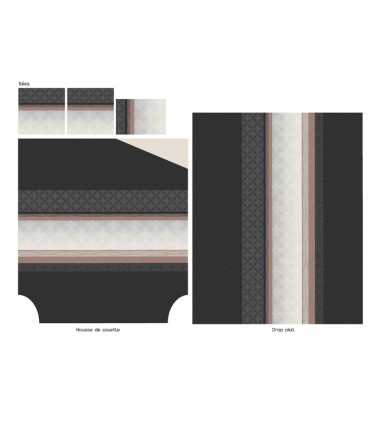 Housse de couette satin de coton TIAGO NOIR