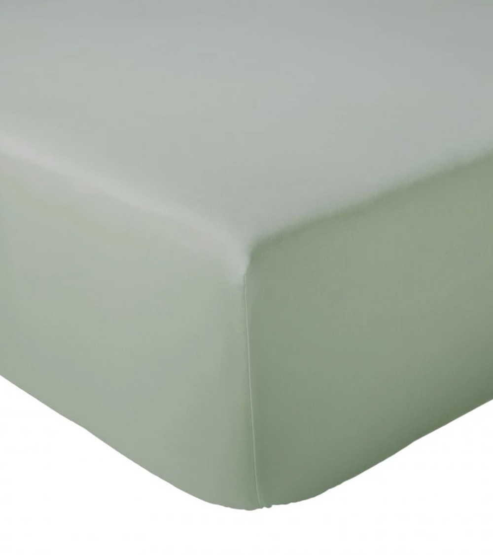 Drap housse uni percale de coton SAUGE