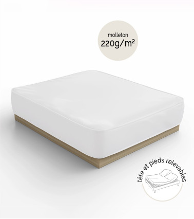 Protège matelas molleton Fabriqué en France offre confort et protection optimale pour vos matelas tête et pieds relevables