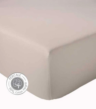 DRAP HOUSSE Uni Percale de Coton LIN | Made in France