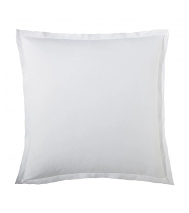 Taie d'oreiller unie satin de coton BLANCHE