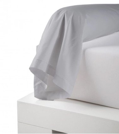Taie de traversin unie satin de coton PERLE