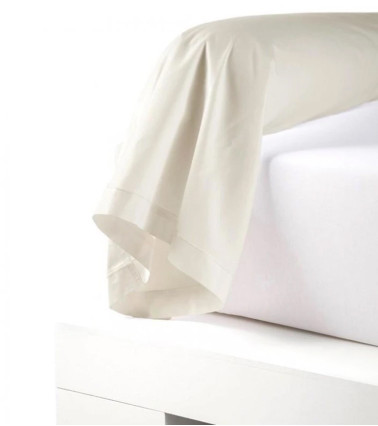 Taie de traversin unie satin de coton SABLE