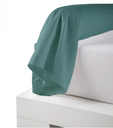 Taie de traversin unie en percale de coton ÉMERAUDE
