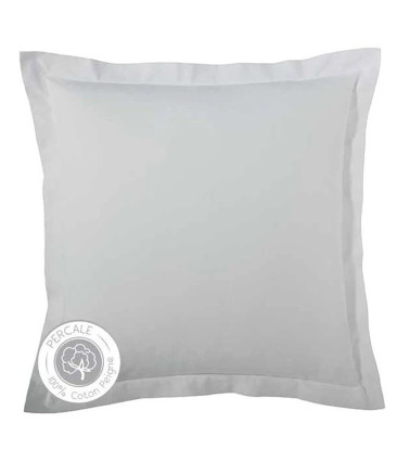 Taie d'oreiller unie en percale de coton NUAGE