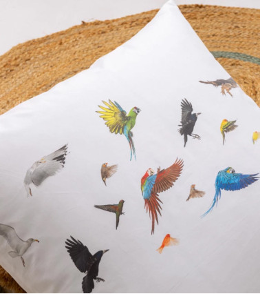 Taie d'oreiller percale Noé, parure enfant, fille ou garçon, avec animaux