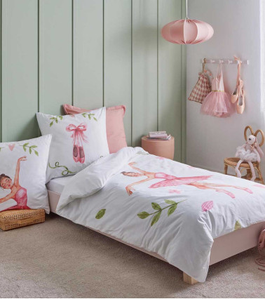 Housse de couette percale Giselle pour parure de lit enfant fille passionnée de danse