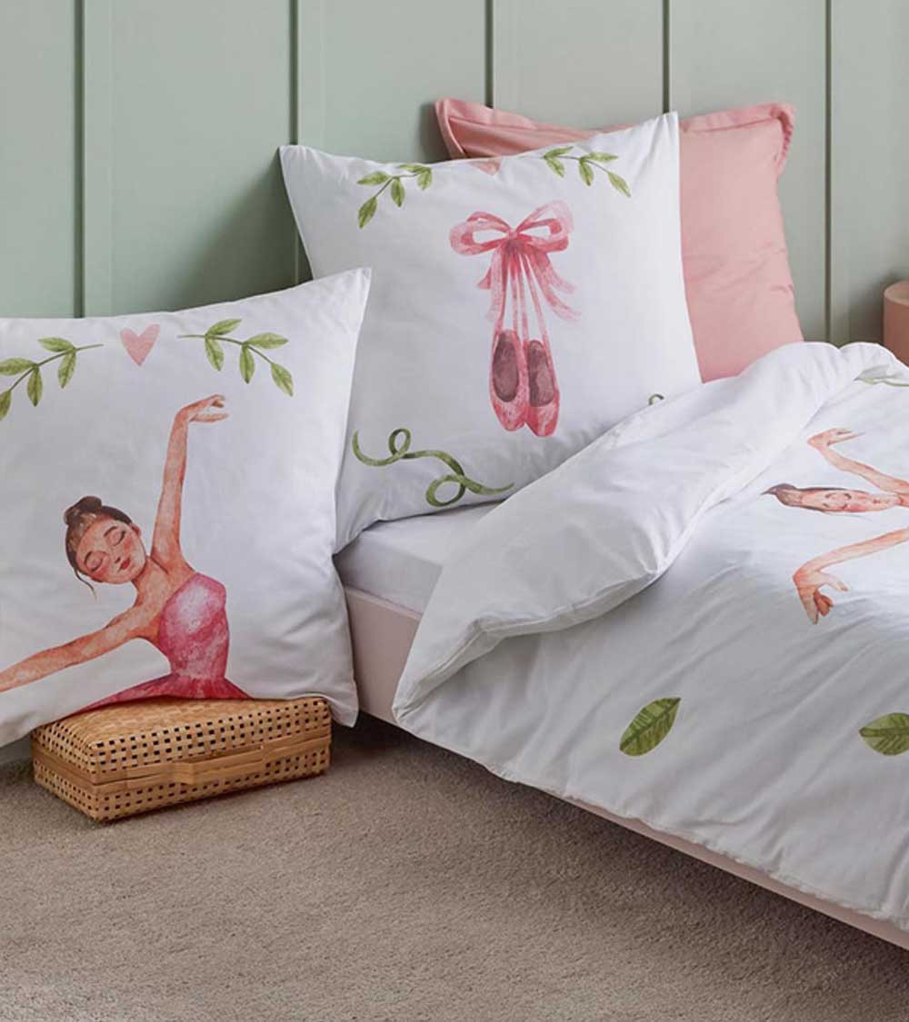 Housse de couette percale Giselle pour parure de lit enfant fille passionnée de danse
