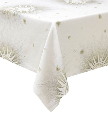 Nappe en lin brodée Poussière d’étoile, fabriquée en France, nappe de réception