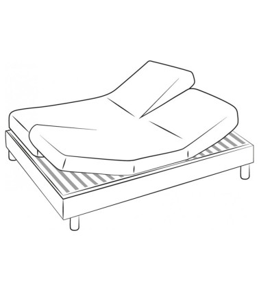 Drap housse uni percale de coton COBALT pour lit articulé (tête et pieds relevables)