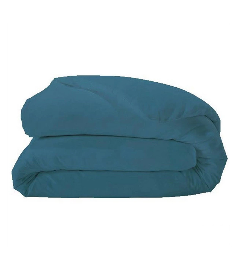 Housse de couette unie percale de coton COBALT