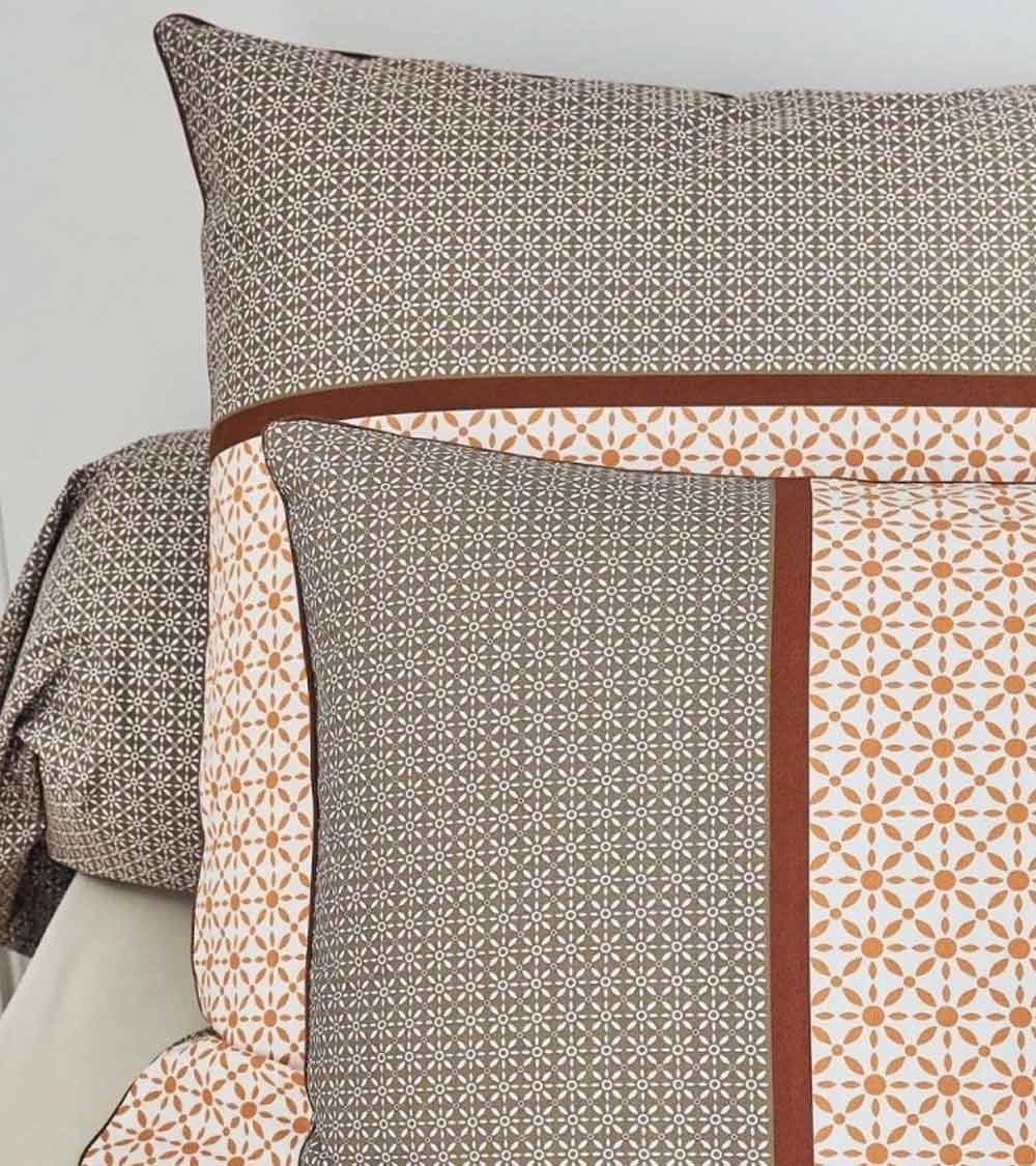 Drap de lit percale de coton GABIN ÉPICE, fabrication Française