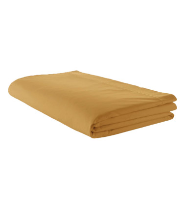 Drap de lit uni en percale de coton AMBRE