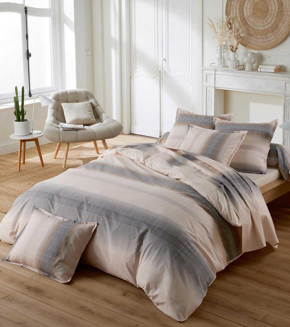 Drap de lit Esteban Cuivre percale de coton Made In France