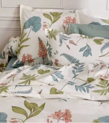 Drap de lit percale FÉÉRIE SAUGE