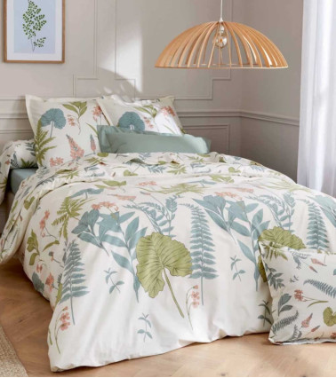 Drap de lit percale FÉÉRIE SAUGE