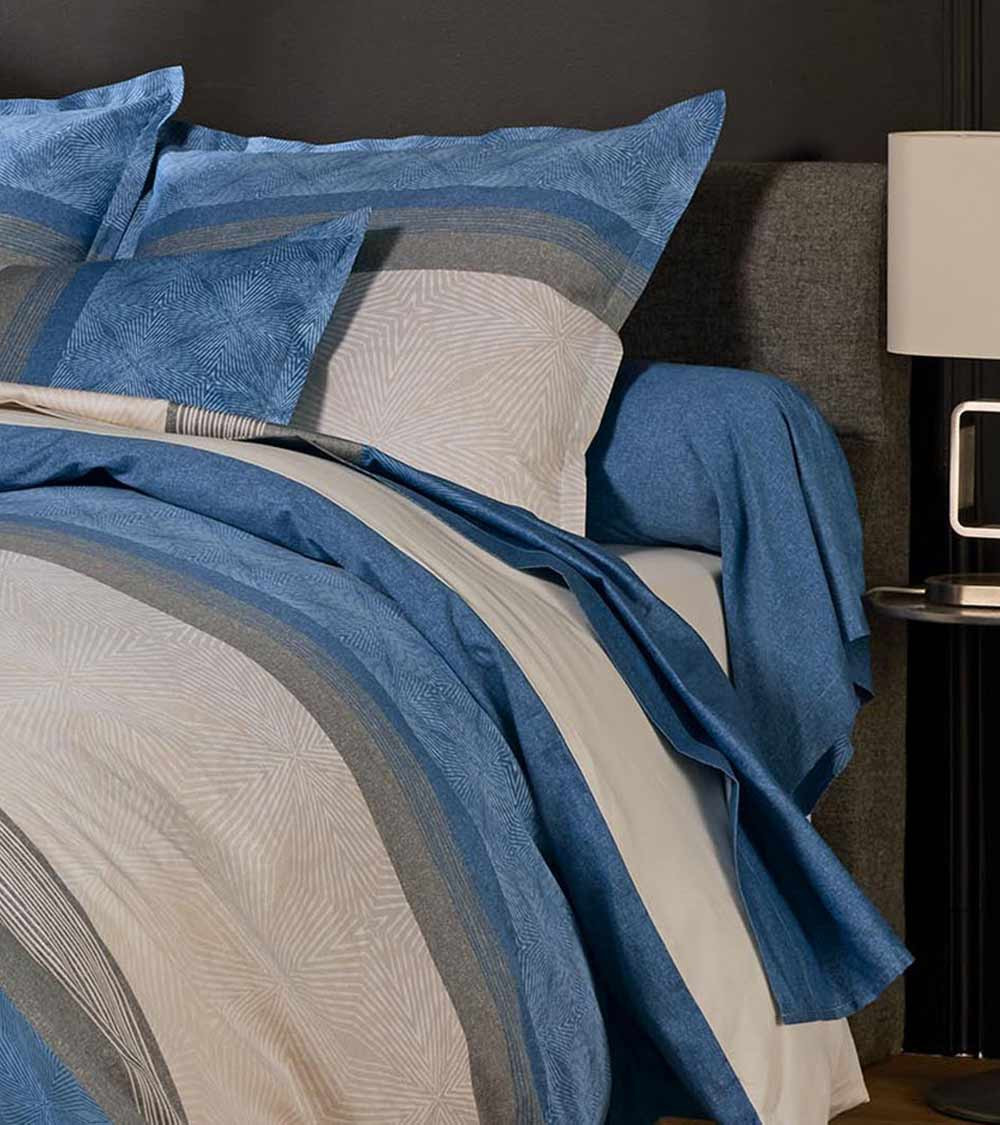 Housse de couette satin de coton TIAGO INDIGO