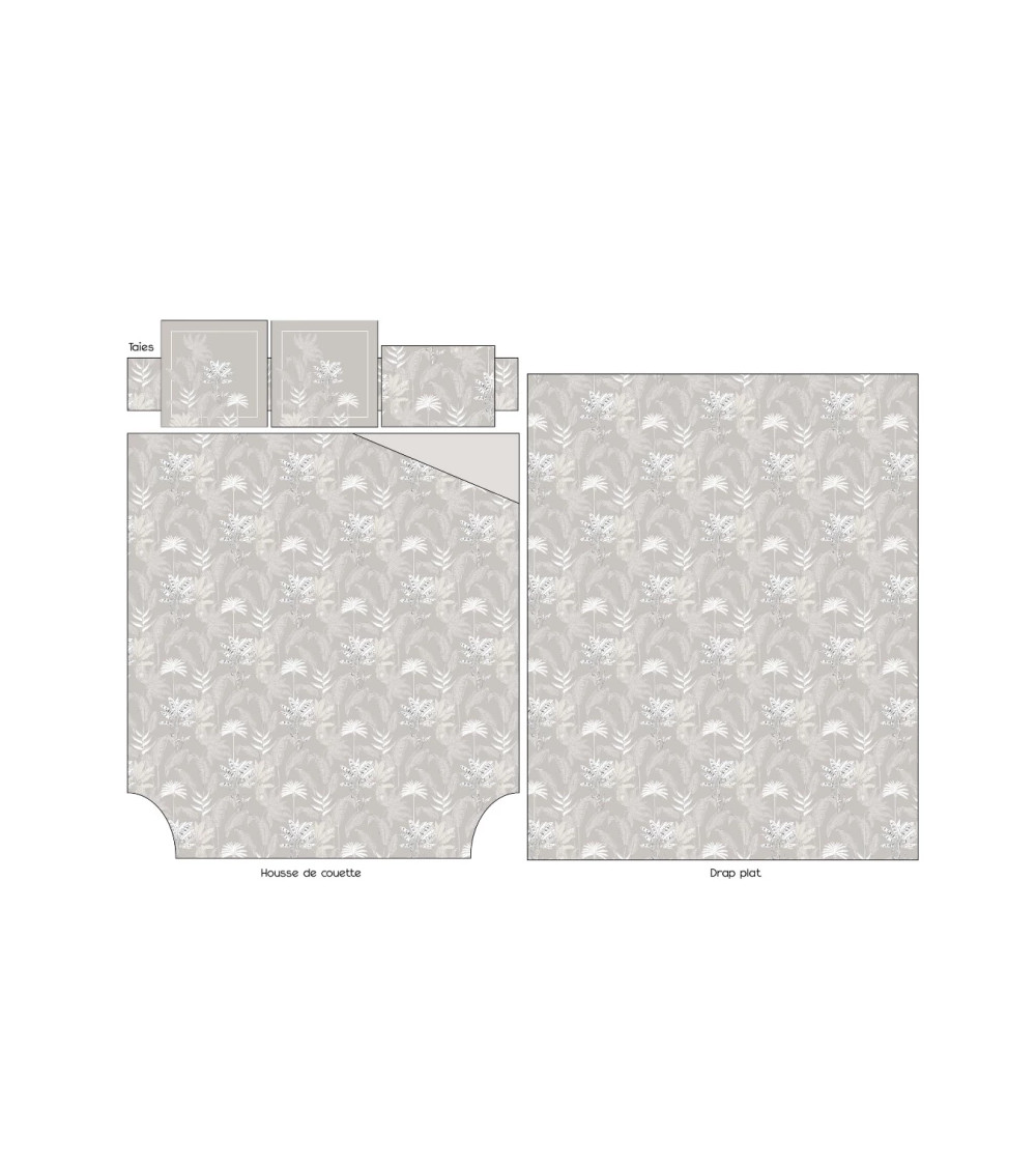 Taie d'oreiller satin CAYENNE FICELLE