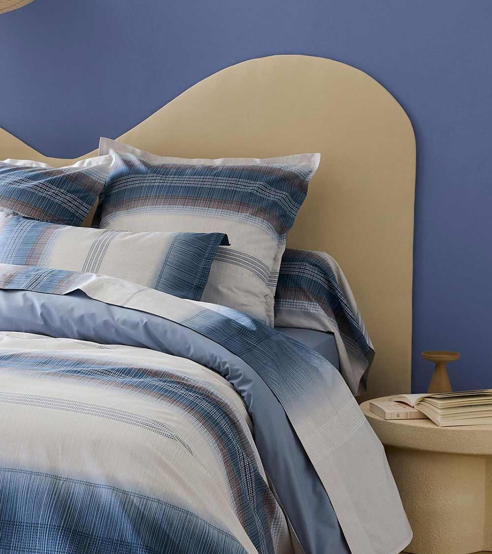 Drap de lit percale ESTEBAN BLEU