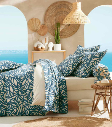 Taie de traversin coton SÉRÉNA BLUE