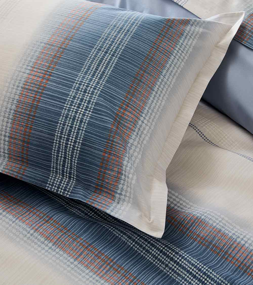 Taie de traversin percale ESTEBAN BLEU