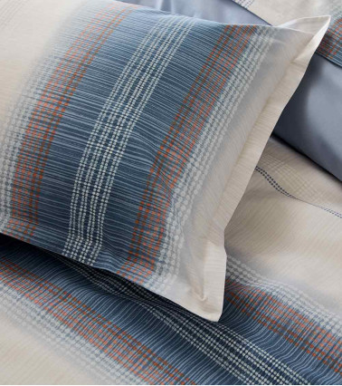 Taie de traversin percale ESTEBAN BLEU