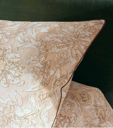 Taie d'oreiller percale de coton PALAZZO BEIGE