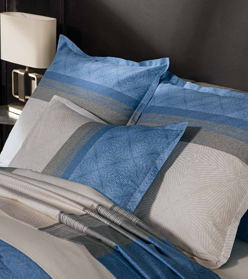 Housse de couette satin de coton TIAGO INDIGO