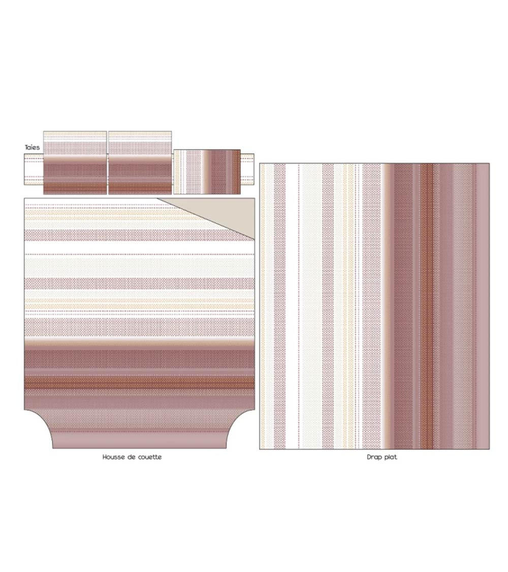 Drap de lit coton NIAGARA CHATAIGNE