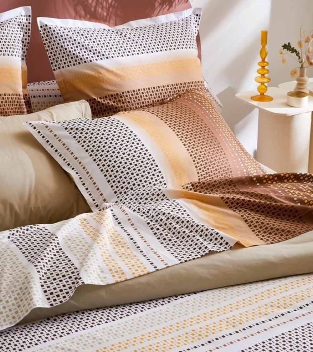 Drap de lit coton NIAGARA CHATAIGNE