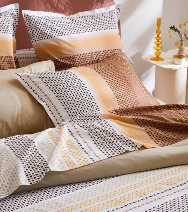 Drap de lit coton NIAGARA CHATAIGNE