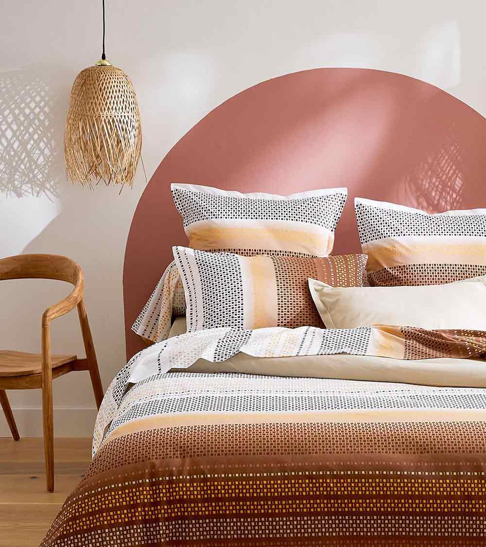Drap de lit coton NIAGARA CHATAIGNE