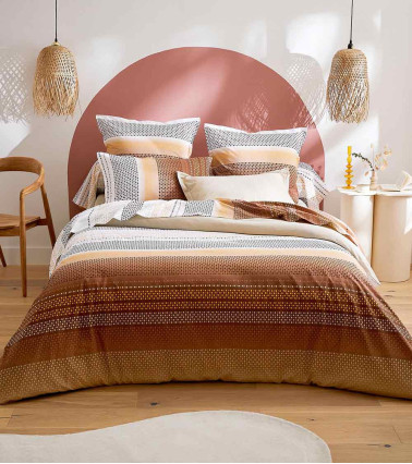 Drap de lit coton NIAGARA CHATAIGNE