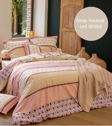 Drap de lit coton INOUK ROSE