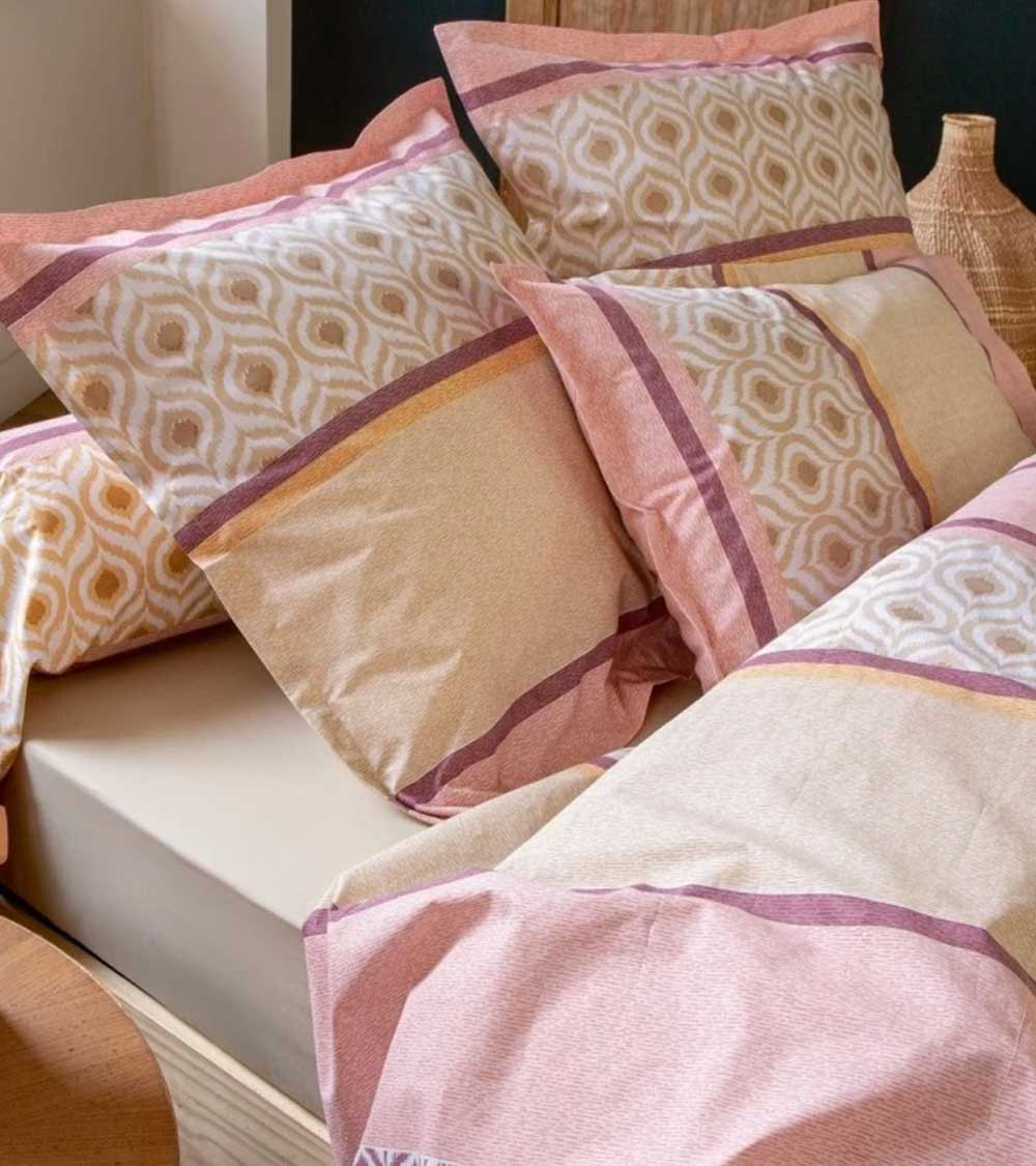 Drap de lit coton INOUK ROSE