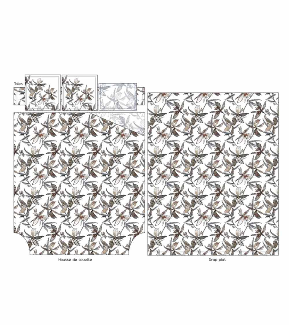 Housse de couette coton PENELOPE SILICE