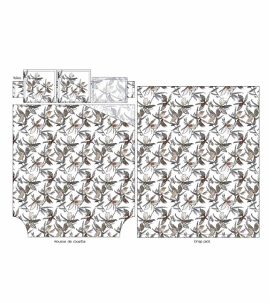 Housse de couette coton PENELOPE SILICE