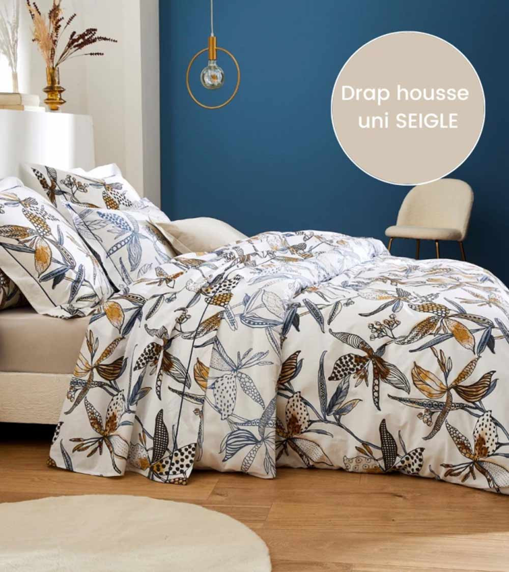 Housse de couette coton PENELOPE SILICE