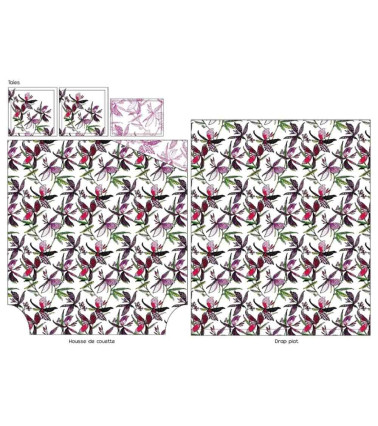 Taie de traversin coton PENELOPE ROSE
