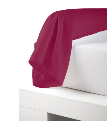 Taie de traversin unie coton MAGENTA