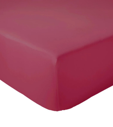 Drap housse uni coton MAGENTA