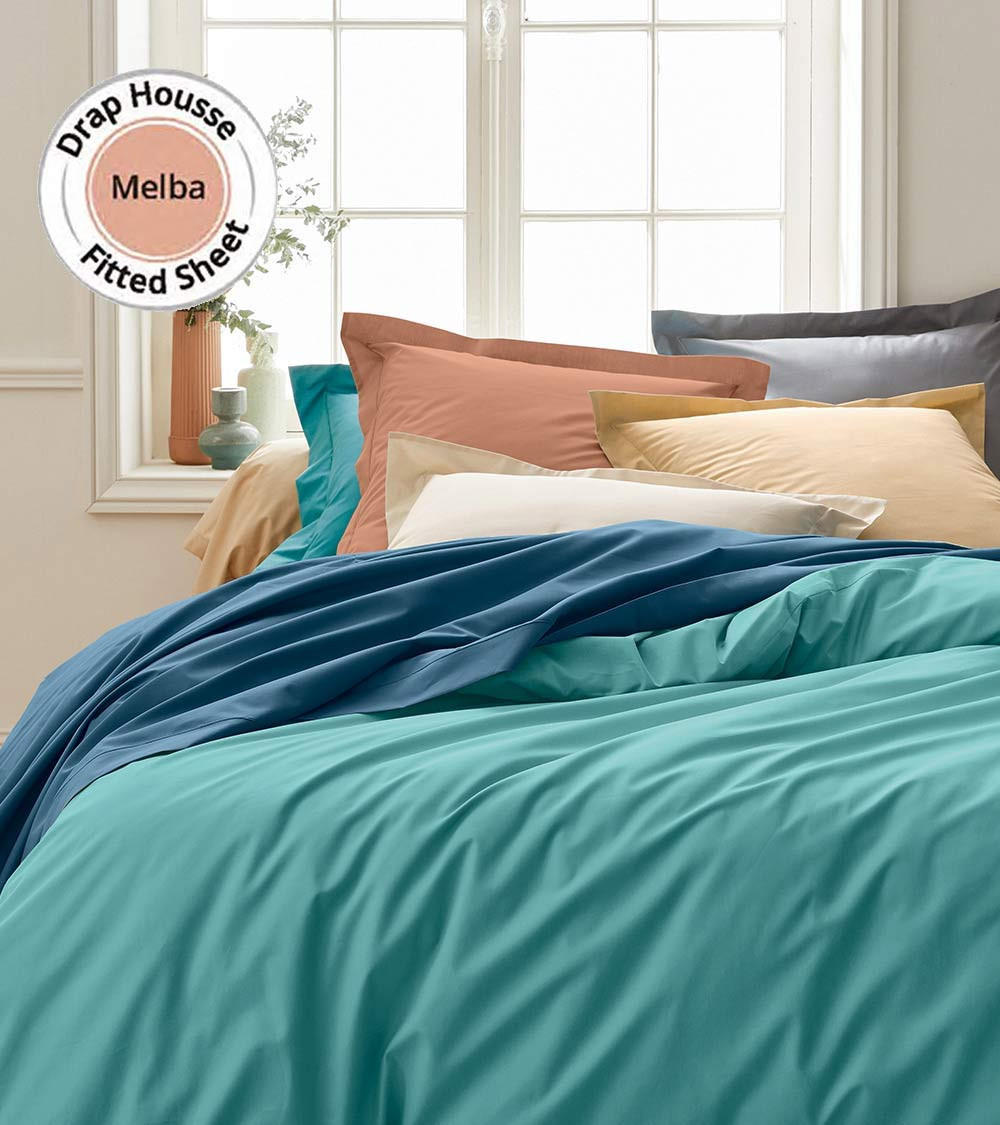 Drap housse uni percale de coton MELBA