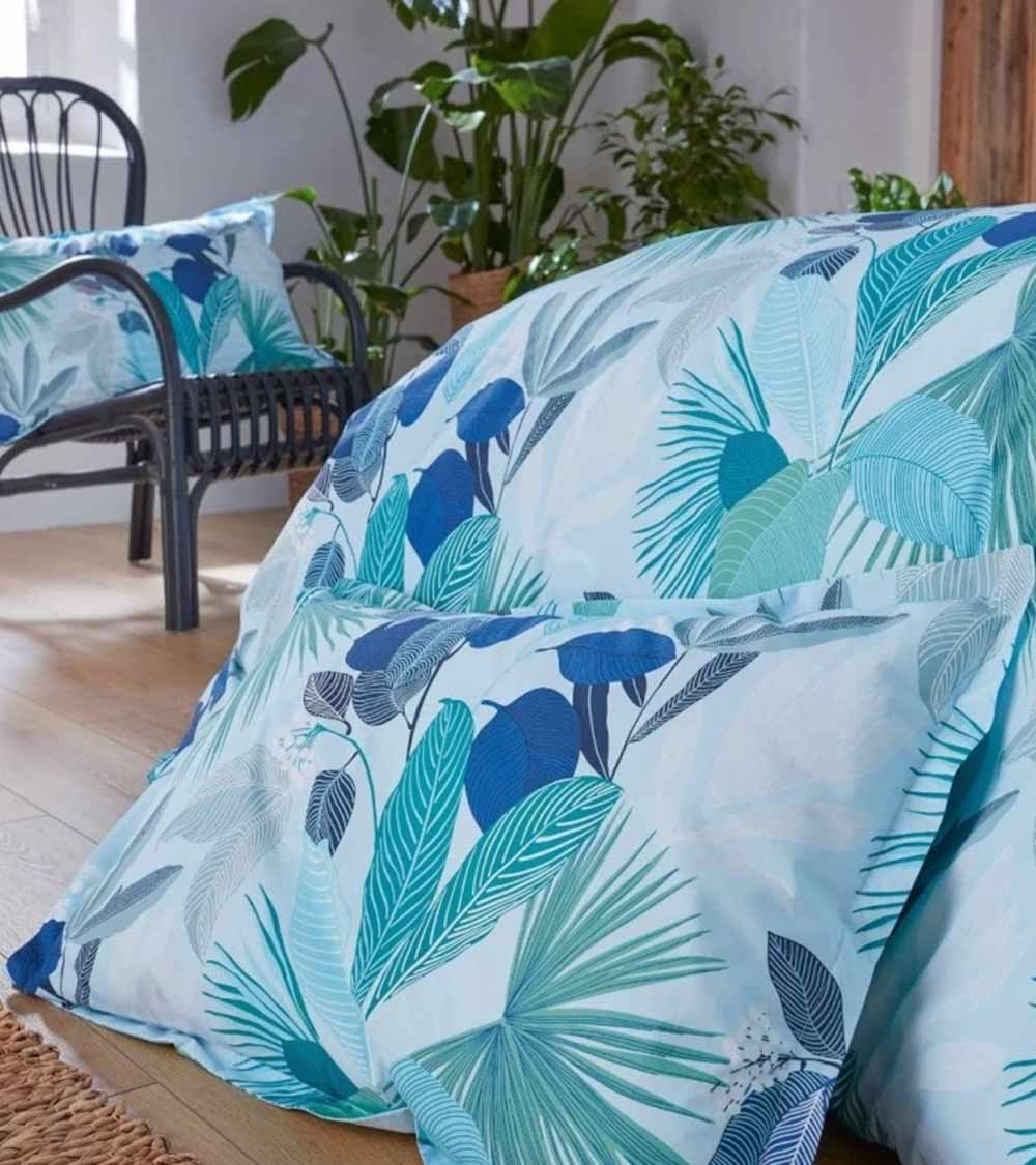 Drap de lit percale MOOREA COBALT