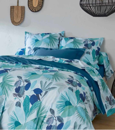 Drap de lit percale MOOREA COBALT