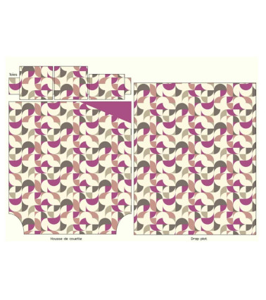 Taie d'oreiller percale MODULO ACAJOU