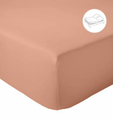 Drap housse uni percale de coton MELBA pour lit articulé (tête et pieds relevables)