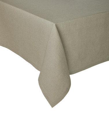 Nappe en lin Chambray Sauge, artisanat français, pour vos repas de prestige