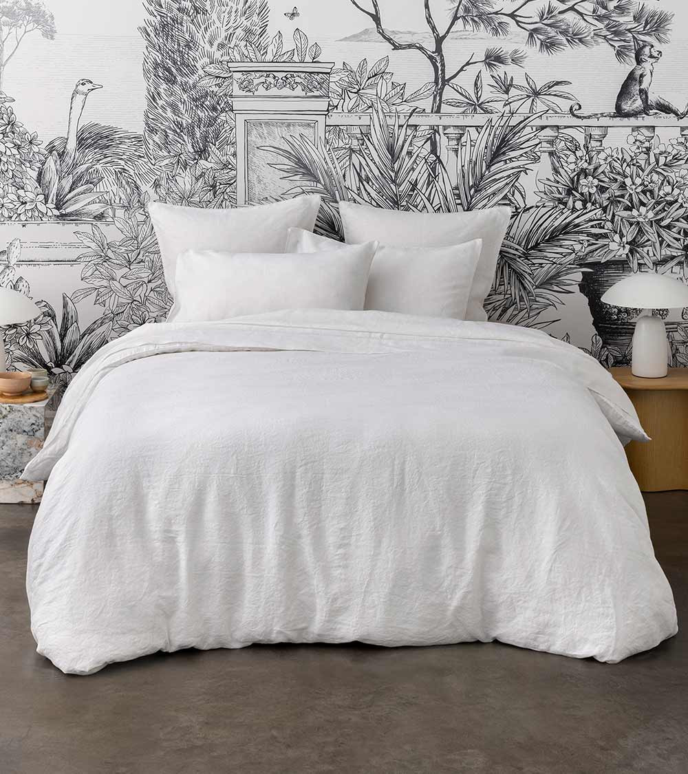 Taie d'oreiller en chanvre Jouvence Blanc, Origine France garantie, linge de lit naturel, Alexandre Turpault