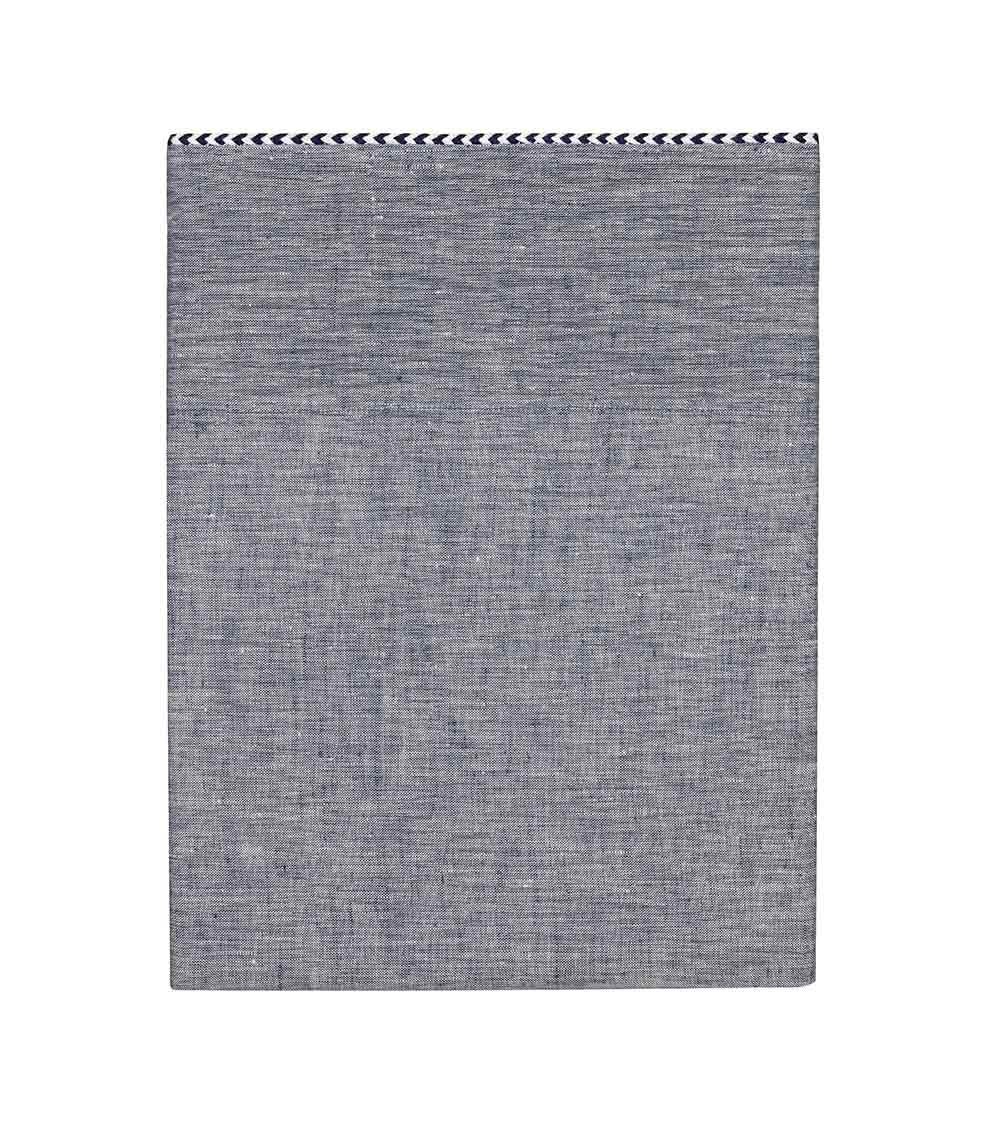 Drap de lit en chanvre Jouvence Marine bleu gris, Origine France garantie, linge de lit naturel, Alexandre Turpault